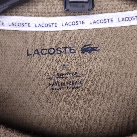 Lacoste Thermal Shirt Mens Medium Brown Waffle Knit Sleepwear - Picture 10 of 12